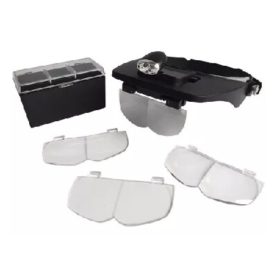 Vincha Lupa Binocular Luz Led 4 Lentes