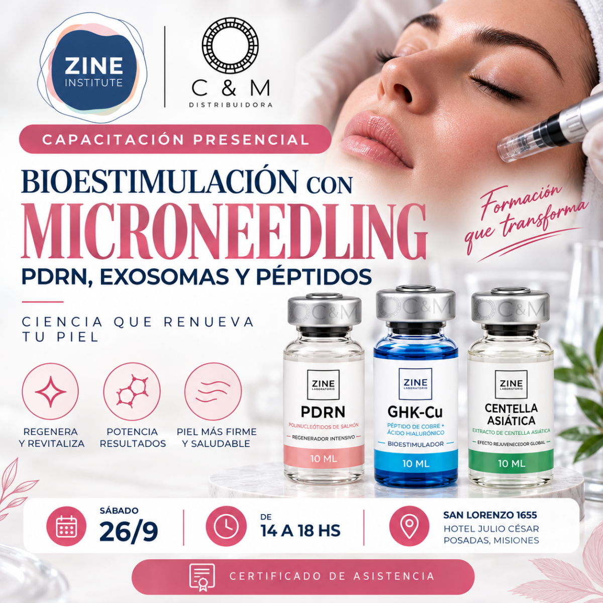Capacitación Bioestimulación Microneedling con PDRN, Exosomas y Péptidos