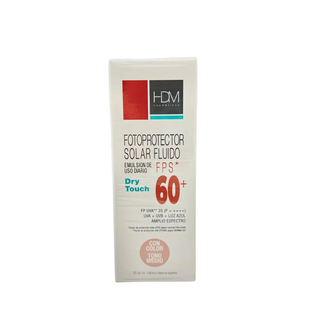 Fotoprotector Solar Fluido Con color FPS 60+. HDM