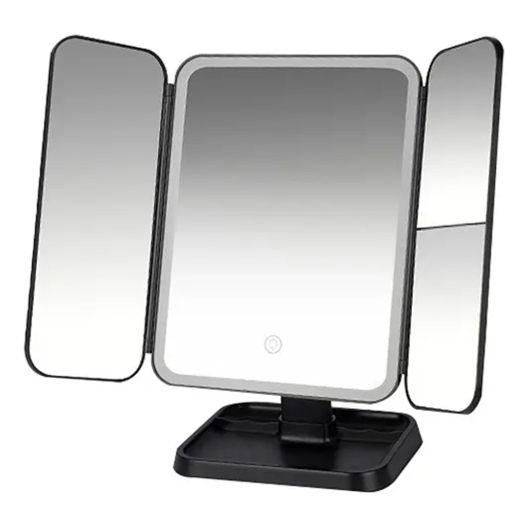 Espejo De Maquillaje Led 3 Modos Aumento 1x 2x 3x Recargable