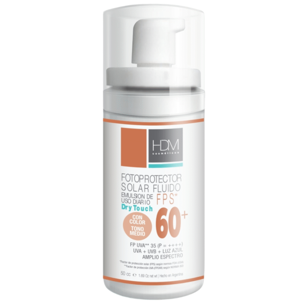 Fotoprotector Solar Fluido Con color FPS 60+. HDM