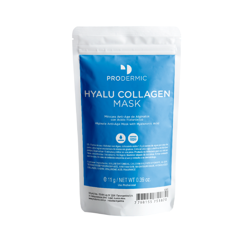 HYALU COLLAGEN MASK – Máscara Hidroplástica con Ácido Hialurónico y Colágeno. Prodermic
