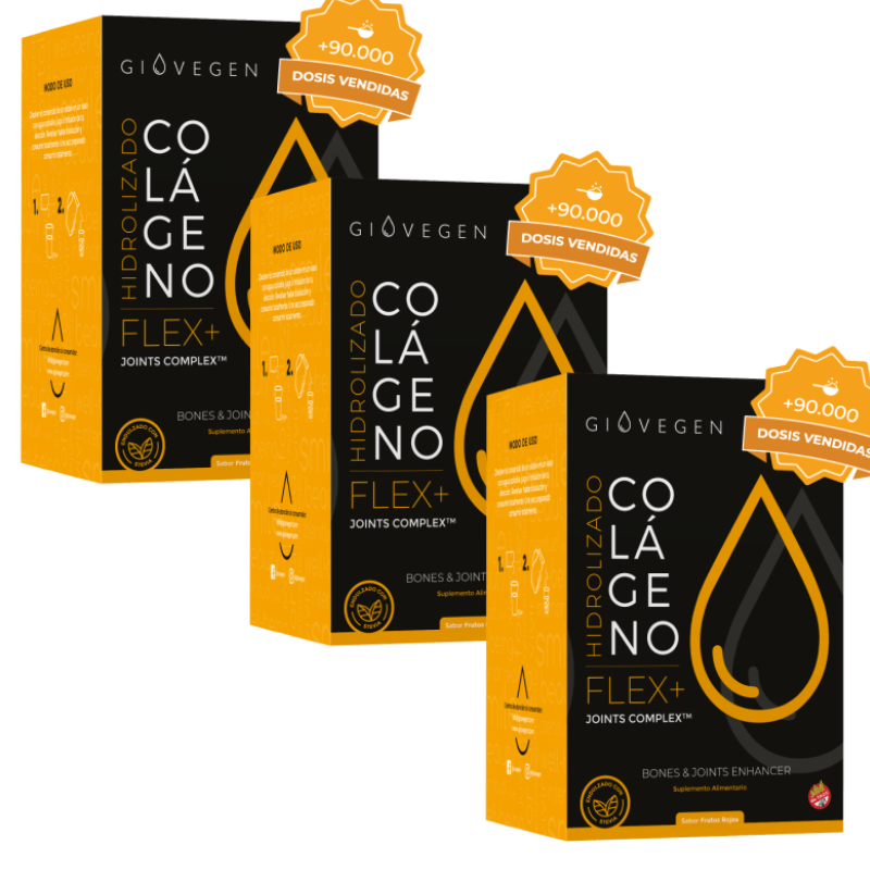 Pack x3 Giovegen Flex+ Colágeno Doble Hidrolizado