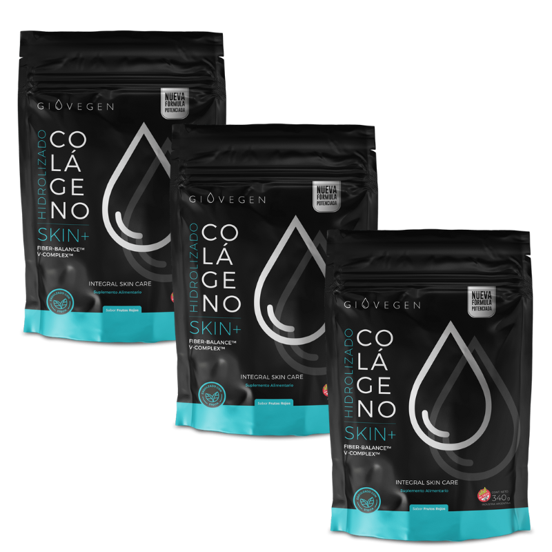Pack x3 Giovegen Skin+ Colágeno Doble Hidrolizado
